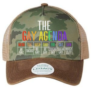 Rainbow The Gay Weekly Agenda Funny Lgbt Pride Gift Legacy Tie Dye Trucker Hat