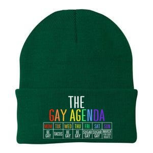 Rainbow The Gay Weekly Agenda Funny Lgbt Pride Gift Knit Cap Winter Beanie