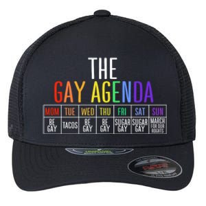 Rainbow The Gay Weekly Agenda Funny Lgbt Pride Gift Flexfit Unipanel Trucker Cap