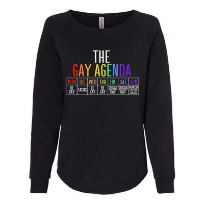 Rainbow The Gay Weekly Agenda Funny Lgbt Pride Gift Womens California Wash Sweatshirt