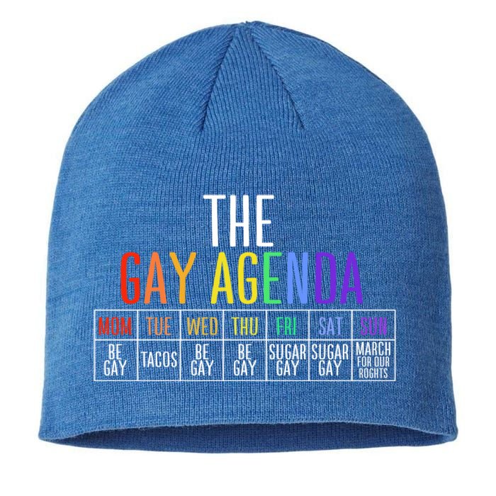 Rainbow The Gay Weekly Agenda Funny Lgbt Pride Gift Sustainable Beanie