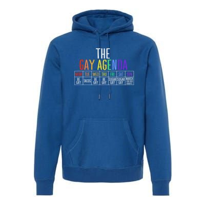 Rainbow The Gay Weekly Agenda Funny Lgbt Pride Gift Premium Hoodie