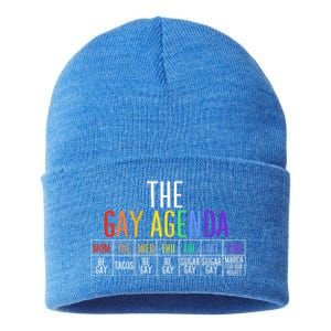 Rainbow The Gay Weekly Agenda Funny Lgbt Pride Gift Sustainable Knit Beanie