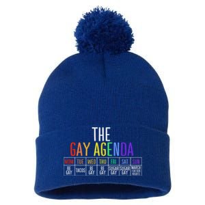 Rainbow The Gay Weekly Agenda Funny Lgbt Pride Gift Pom Pom 12in Knit Beanie