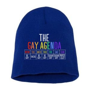 Rainbow The Gay Weekly Agenda Funny Lgbt Pride Gift Short Acrylic Beanie