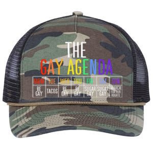 Rainbow The Gay Weekly Agenda Funny Lgbt Pride Gift Retro Rope Trucker Hat Cap