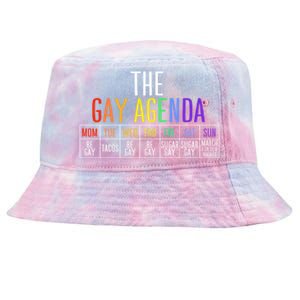 Rainbow The Gay Weekly Agenda Funny Lgbt Pride Gift Tie-Dyed Bucket Hat