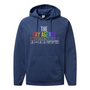 Rainbow The Gay Weekly Agenda Funny Lgbt Pride Gift Performance Fleece Hoodie