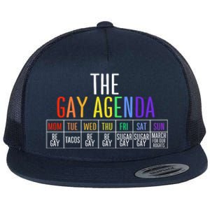 Rainbow The Gay Weekly Agenda Funny Lgbt Pride Gift Flat Bill Trucker Hat