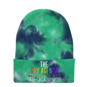 Rainbow The Gay Weekly Agenda Funny Lgbt Pride Gift Tie Dye 12in Knit Beanie