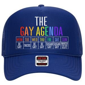 Rainbow The Gay Weekly Agenda Funny Lgbt Pride Gift High Crown Mesh Back Trucker Hat