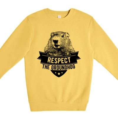 Respect The Groundhog Gift Premium Crewneck Sweatshirt