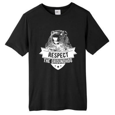 Respect The Groundhog Gift Tall Fusion ChromaSoft Performance T-Shirt