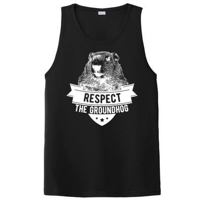 Respect The Groundhog Gift PosiCharge Competitor Tank