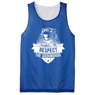 Respect The Groundhog Gift Mesh Reversible Basketball Jersey Tank