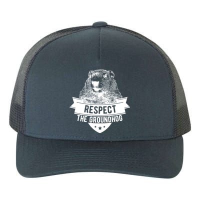 Respect The Groundhog Gift Yupoong Adult 5-Panel Trucker Hat