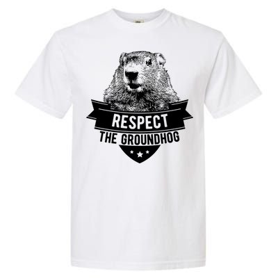 Respect The Groundhog Gift Garment-Dyed Heavyweight T-Shirt