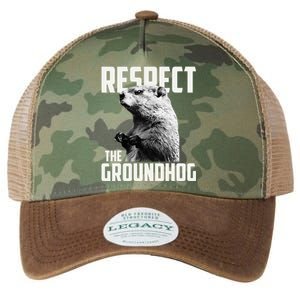 Respect The Groundhog Ground Hog Day Legacy Tie Dye Trucker Hat