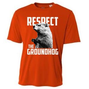 Respect The Groundhog Ground Hog Day Cooling Performance Crew T-Shirt