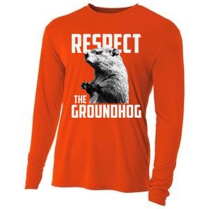 Respect The Groundhog Ground Hog Day Cooling Performance Long Sleeve Crew