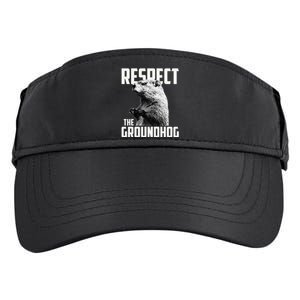 Respect The Groundhog Ground Hog Day Adult Drive Performance Visor