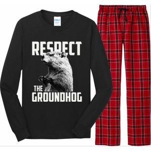 Respect The Groundhog Ground Hog Day Long Sleeve Pajama Set