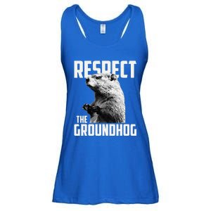 Respect The Groundhog Ground Hog Day Ladies Essential Flowy Tank