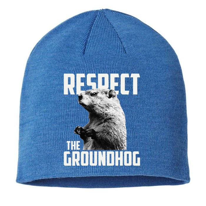 Respect The Groundhog Ground Hog Day Sustainable Beanie