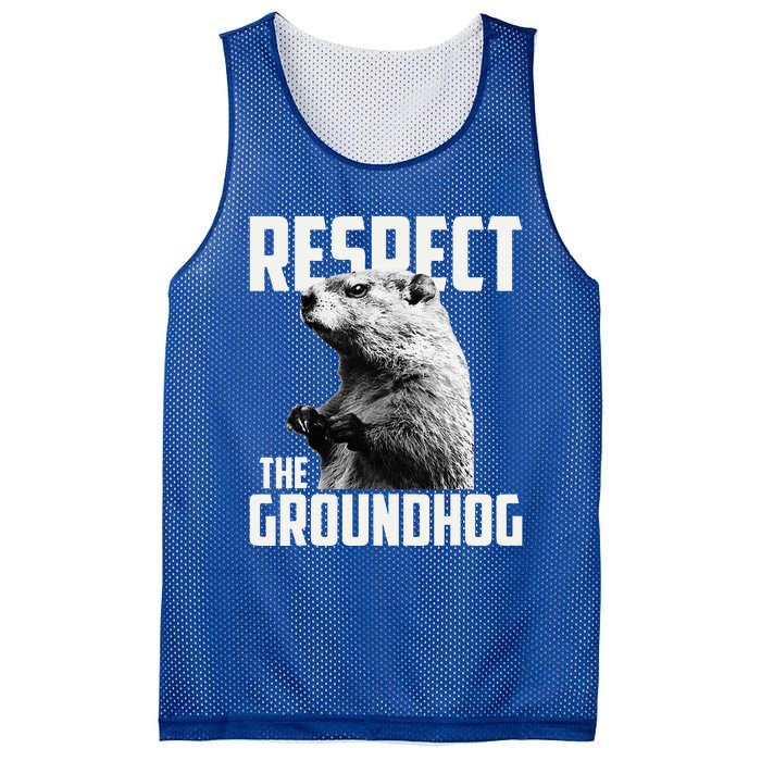 Respect The Groundhog Ground Hog Day Mesh Reversible Basketball Jersey Tank