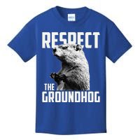 Respect The Groundhog Ground Hog Day Kids T-Shirt