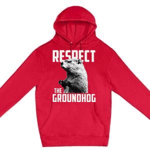 Respect The Groundhog Ground Hog Day Premium Pullover Hoodie