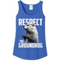 Respect The Groundhog Ground Hog Day Ladies Essential Tank