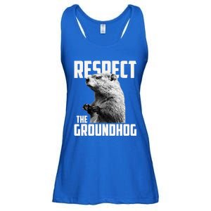 Respect The Groundhog Ground Hog Day Ladies Essential Flowy Tank