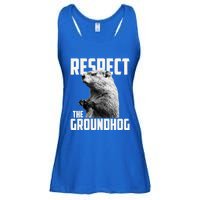 Respect The Groundhog Ground Hog Day Ladies Essential Flowy Tank