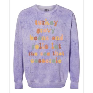 Retro Turkey Gravy Beans And Rolls Let Me See That Casserole Gift Colorblast Crewneck Sweatshirt