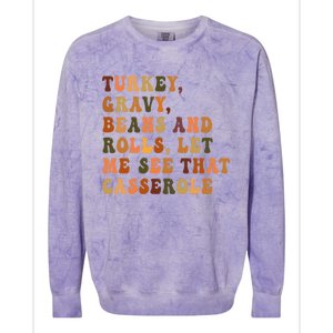 Retro Turkey Gravy Beans And Rolls Let Me See That Casserole Gift Colorblast Crewneck Sweatshirt