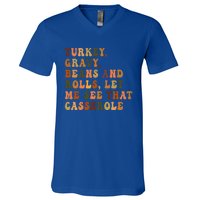 Retro Turkey Gravy Beans And Rolls Let Me See That Casserole Gift V-Neck T-Shirt