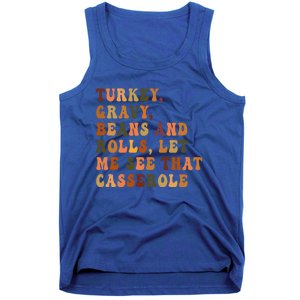 Retro Turkey Gravy Beans And Rolls Let Me See That Casserole Gift Tank Top