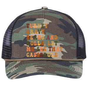 Retro Turkey Gravy Beans And Rolls Let Me See That Casserole Gift Retro Rope Trucker Hat Cap