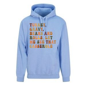 Retro Turkey Gravy Beans And Rolls Let Me See That Casserole Gift Unisex Surf Hoodie