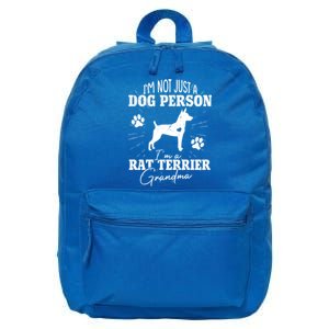 Rat Terrier Grandma Dog Funny Gift Dog Mom Lover Mother Day Gift 16 in Basic Backpack