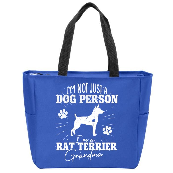 Rat Terrier Grandma Dog Funny Gift Dog Mom Lover Mother Day Gift Zip Tote Bag