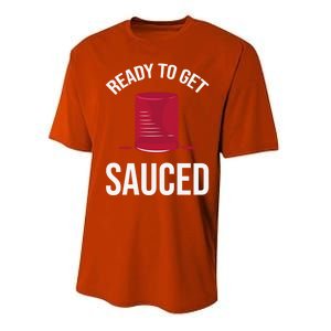 Ready To Get Sauced Funny Cranberry Sauce Thanksgiving Food Gift Performance Sprint T-Shirt