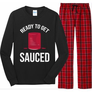 Ready To Get Sauced Funny Cranberry Sauce Thanksgiving Food Gift Long Sleeve Pajama Set