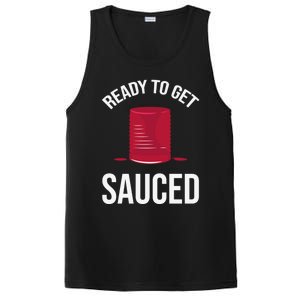 Ready To Get Sauced Funny Cranberry Sauce Thanksgiving Food Gift PosiCharge Competitor Tank