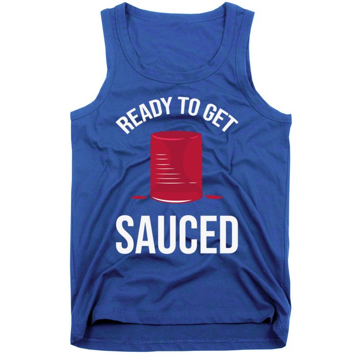 Ready To Get Sauced Funny Cranberry Sauce Thanksgiving Food Gift Tank Top