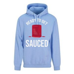 Ready To Get Sauced Funny Cranberry Sauce Thanksgiving Food Gift Unisex Surf Hoodie