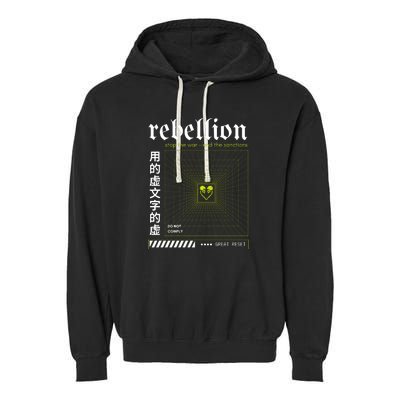 Resist The Great Reset Conservative NWO Garment-Dyed Fleece Hoodie