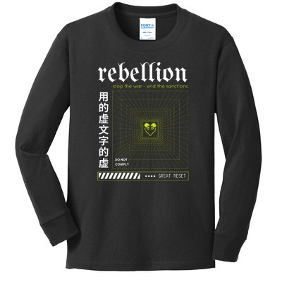 Resist The Great Reset Conservative NWO Kids Long Sleeve Shirt