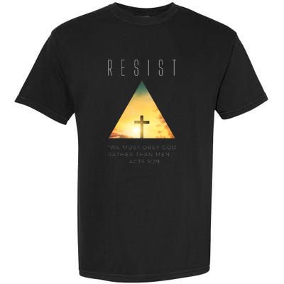 Resist The Great Reset Christian Conservative NWO Garment-Dyed Heavyweight T-Shirt